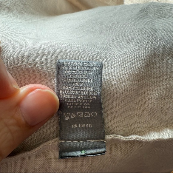 Neiman Marcus 100% Linen Button-Down Cream XL - Picture 7 of 7